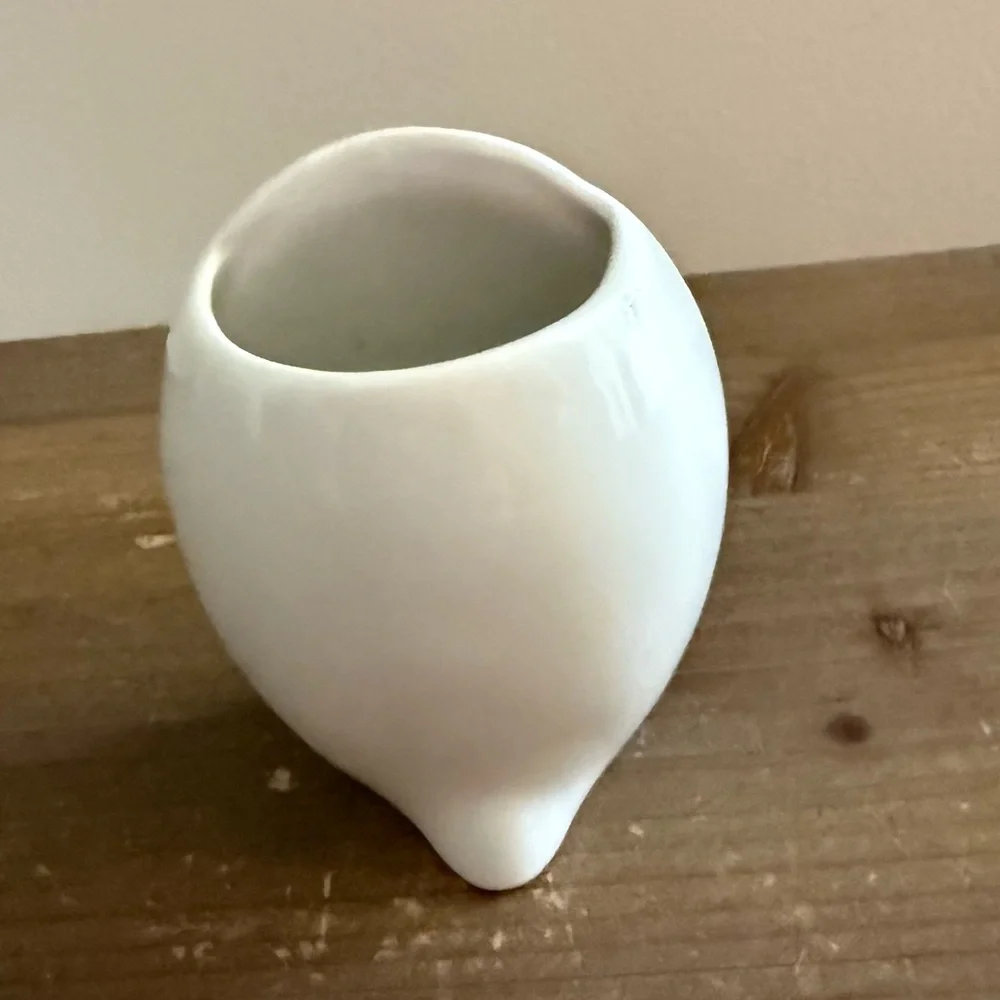 Vintage Szeiler art ceramic bud/posy vase floral design gilded edge cottagecore